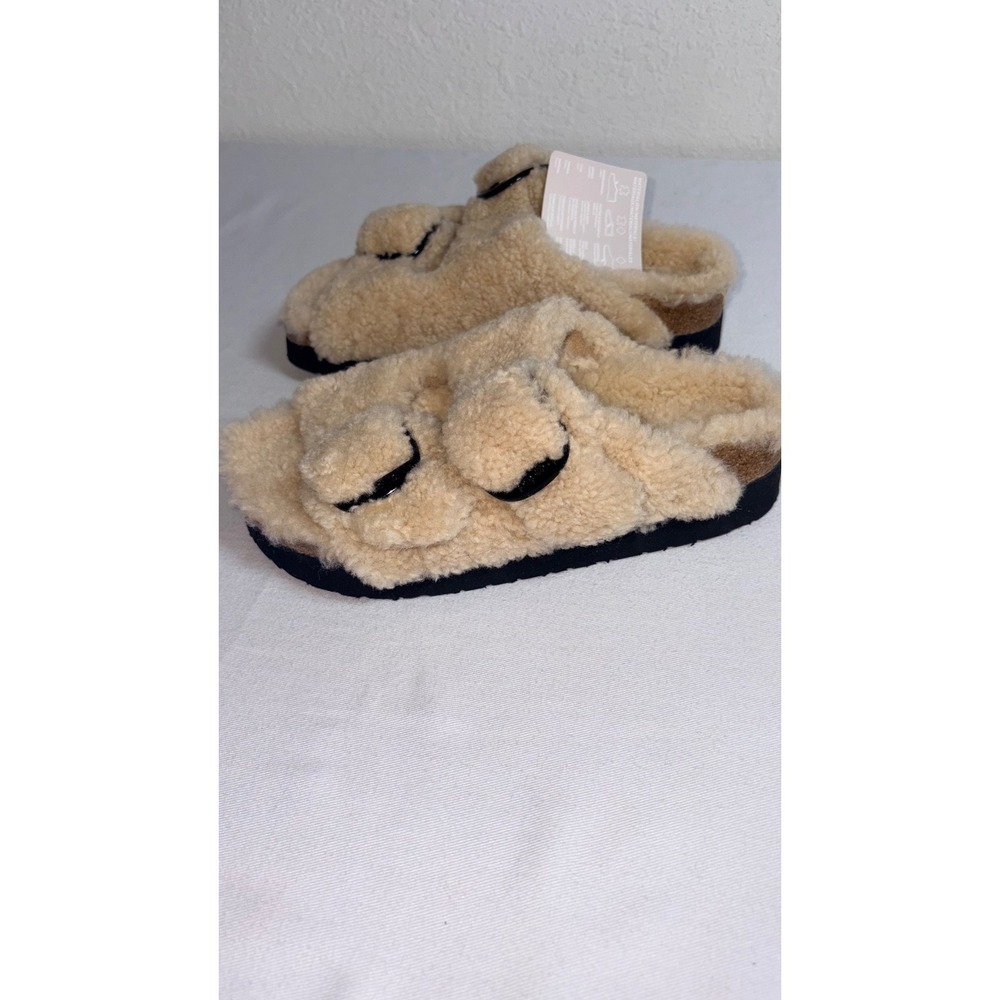 Papillio Birkenstock Arizona Teddy EU 37 Cream New Shearling Platform Sandals